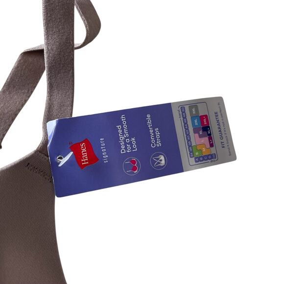 Hanes Bra Size Large ComfortFlex Fit Dreamwire T-shirt Bra MHG563 Warm Steel - Picture 10 of 10